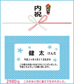 出産内祝いイラスト水玉ブルー
