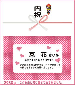 出産内祝いイラスト水玉ピンク/